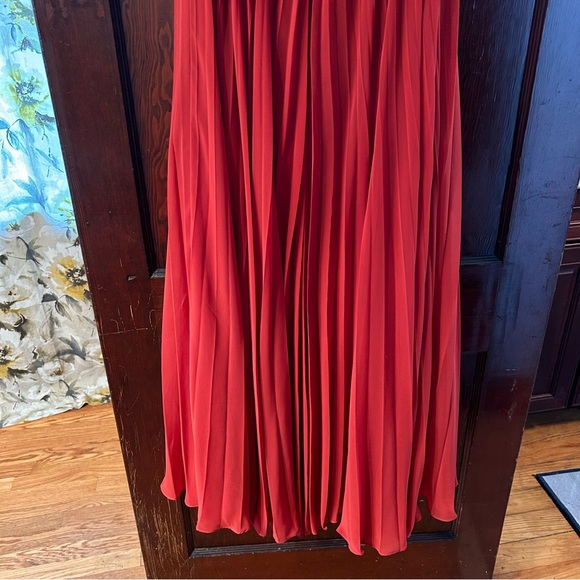 AZAZIE Devyn A-Line Corset Chiffon Ankle Length Dress Rust Size 12 - Picture 10 of 13